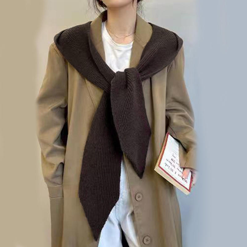 Korea Hat Scarf Set Women Knitted Hooded Shawl Balaclava Hat Winter Thicken Keep Warm Scarf Wool Pullover Hat Gothic Accessories