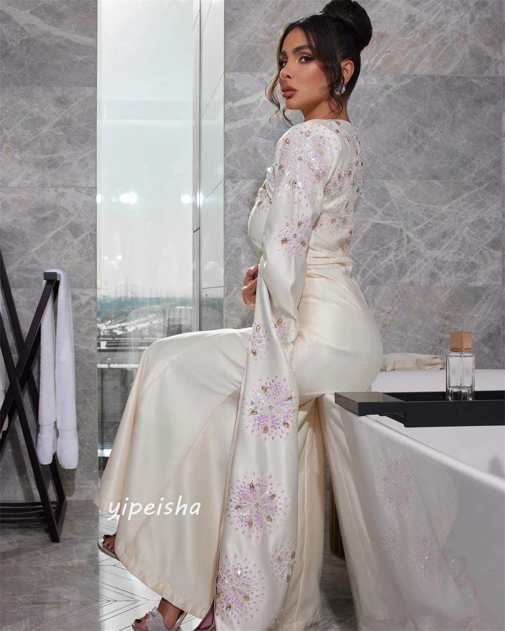 Personalizado s beading drapeado quinceanera a linha com decote em v vestido de ocasião sob medida vestidos longos