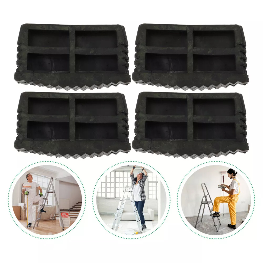4Pcs/set Ladder Leg Feet Pads Ladder Non Slip Feet Attic Ladder Leg Protector Trapezoid Pads Replacement Non Slip