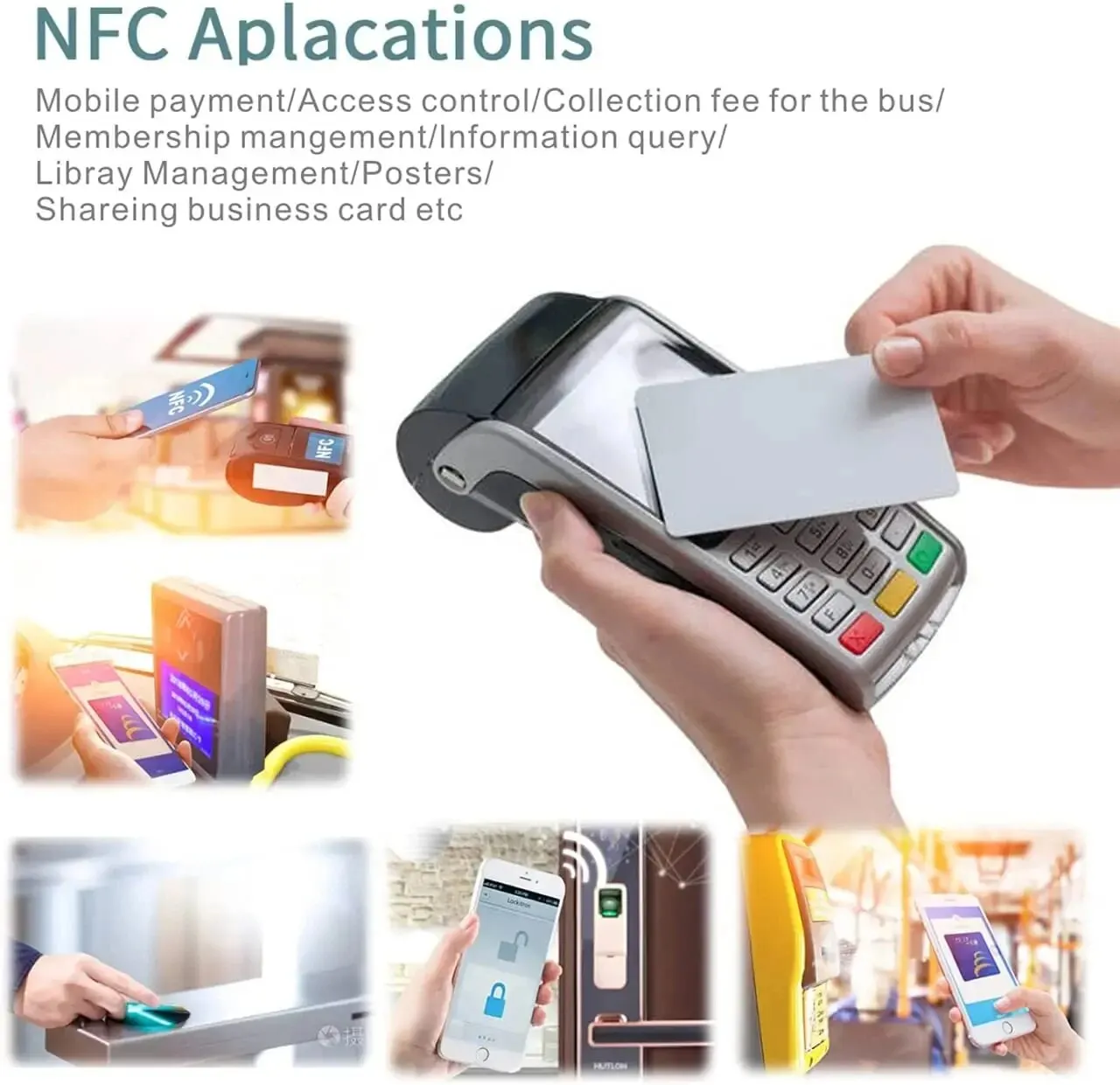 10pcs Black/Red/Blue/Green/Yellow NFC Card Ntag215 Card with NTAG215 NFC Business Card