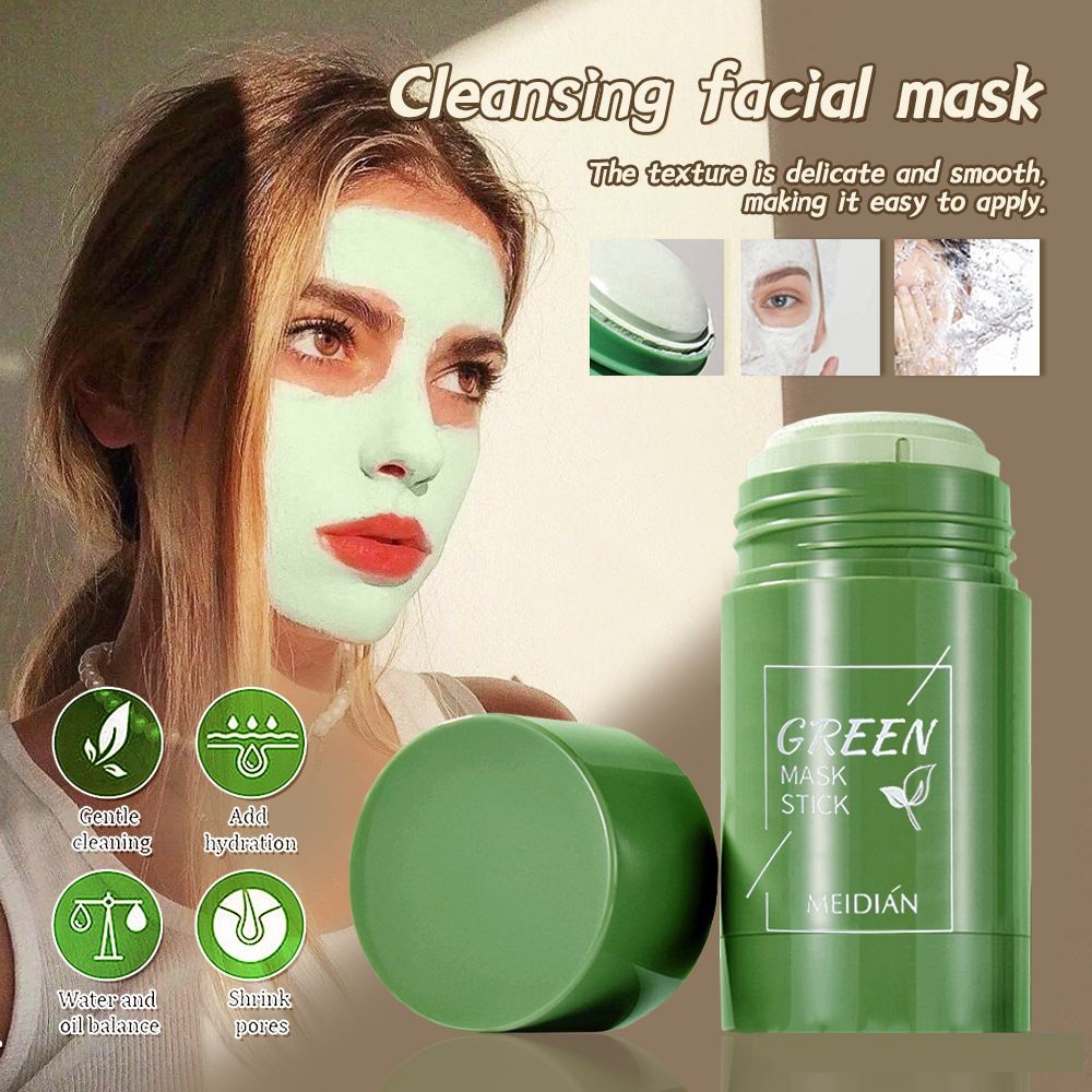 Mascarilla sólida para eliminar espinillas, 40ml, té verde, palo limpio, mascarilla Facial, disipa el acné, imperfecciones, reduce los poros, cuidado de la piel coreano, paquete múltiple