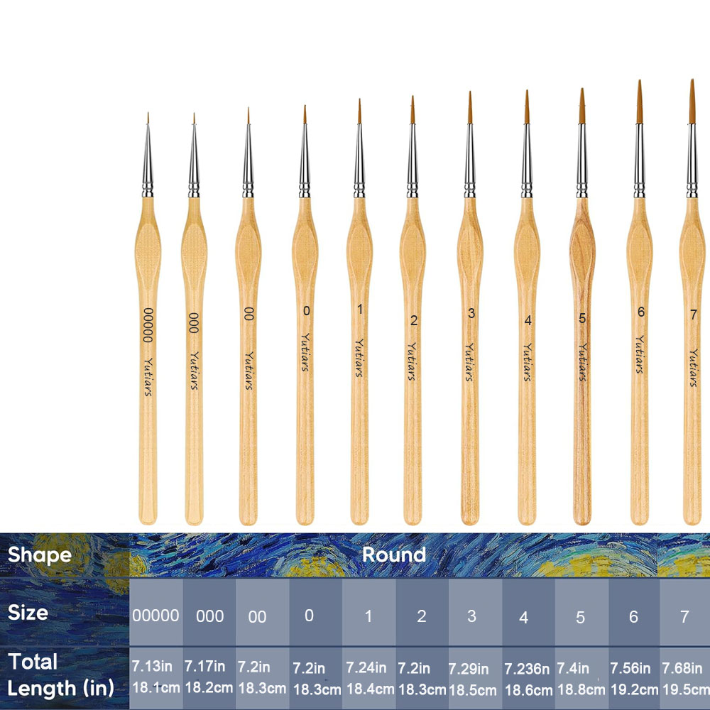 11pcs Micro Detail Paint Brush Set Triangular Grip Handles Miniature Art Brushes Small Fine Tip Paintbrushes Perfect For Waterco