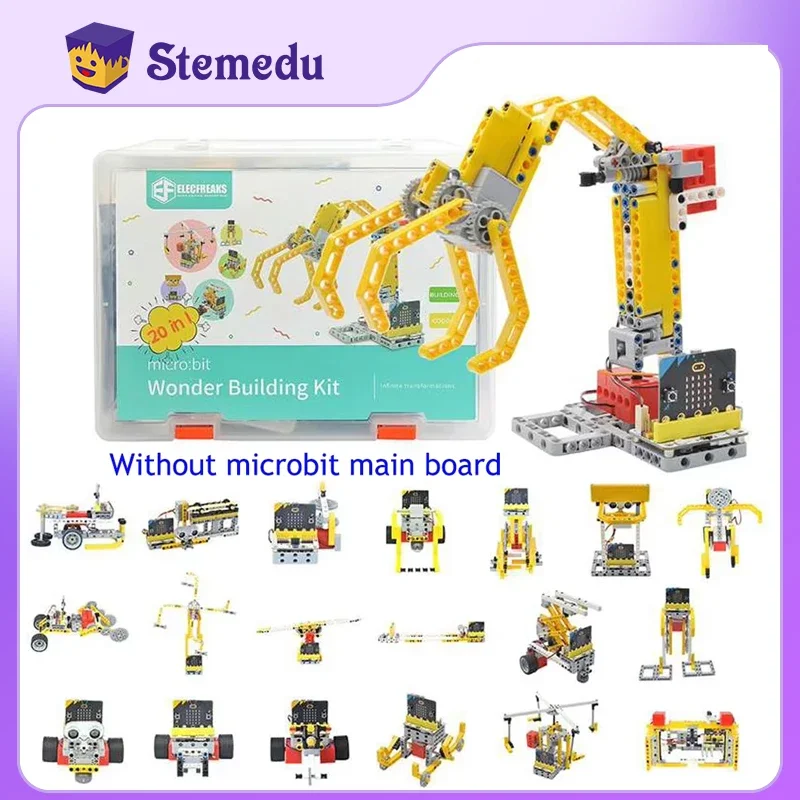 ELECFREAKS Micro:bit 32 EM 1 Wonder Building Kit Placa de Expansão Wukong para Blocos de Construção de Quebra-cabeça Microbit Kids Fun Coding STEM