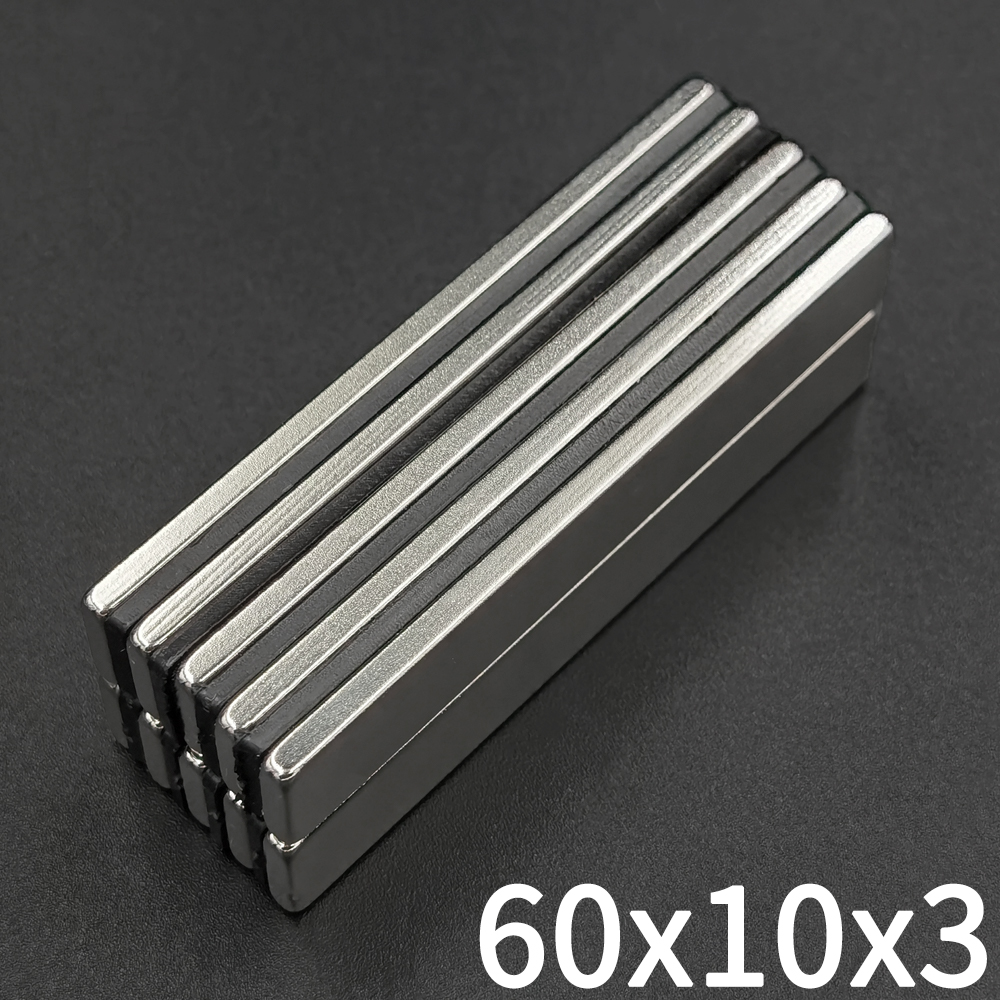 1/3/5/10/20 piezas 60x10x3 potentes imanes de neodimio 60mm x 10mm x 3mm N35 bloque Rectangular imanes magnéticos permanentes súper fuertes