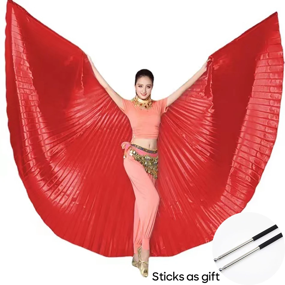 여성 무대 공연 착용 밸리 댄스 액세서리 골드 및 멀티 컬러 옵션 이집트 Alas Isis Wings With Sticks