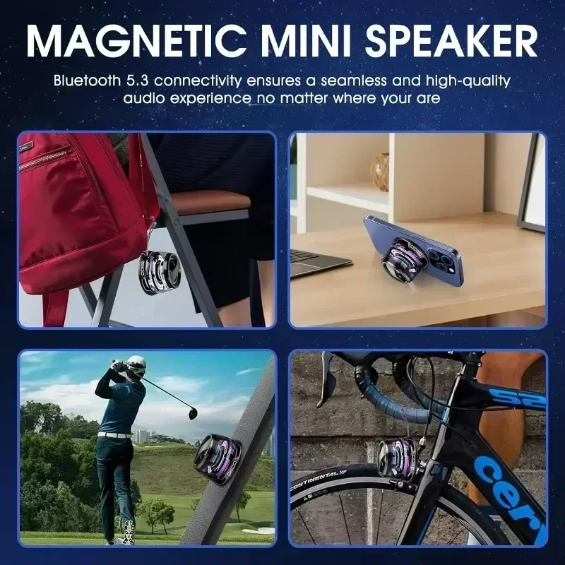G200 Bluetooth 5.3 Draagbare luidspreker RGB-verlichting Magnetische luidspreker BT5.3 Mini-klankkast 7 uur afspelen Telefoonhouder Luidspreker