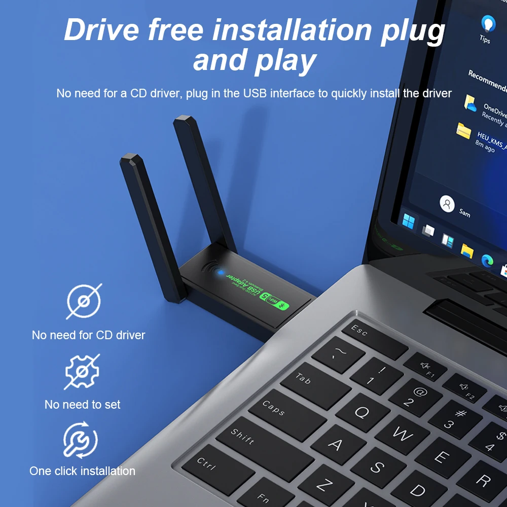 1300 Мбит/с USB 3.0 WiFi Bluetooth-адаптер 2,4G 5 ГГц Wi-Fi антенна двухдиапазонный 802.11ac мини беспроводной компьютерный приемник сетевой карты