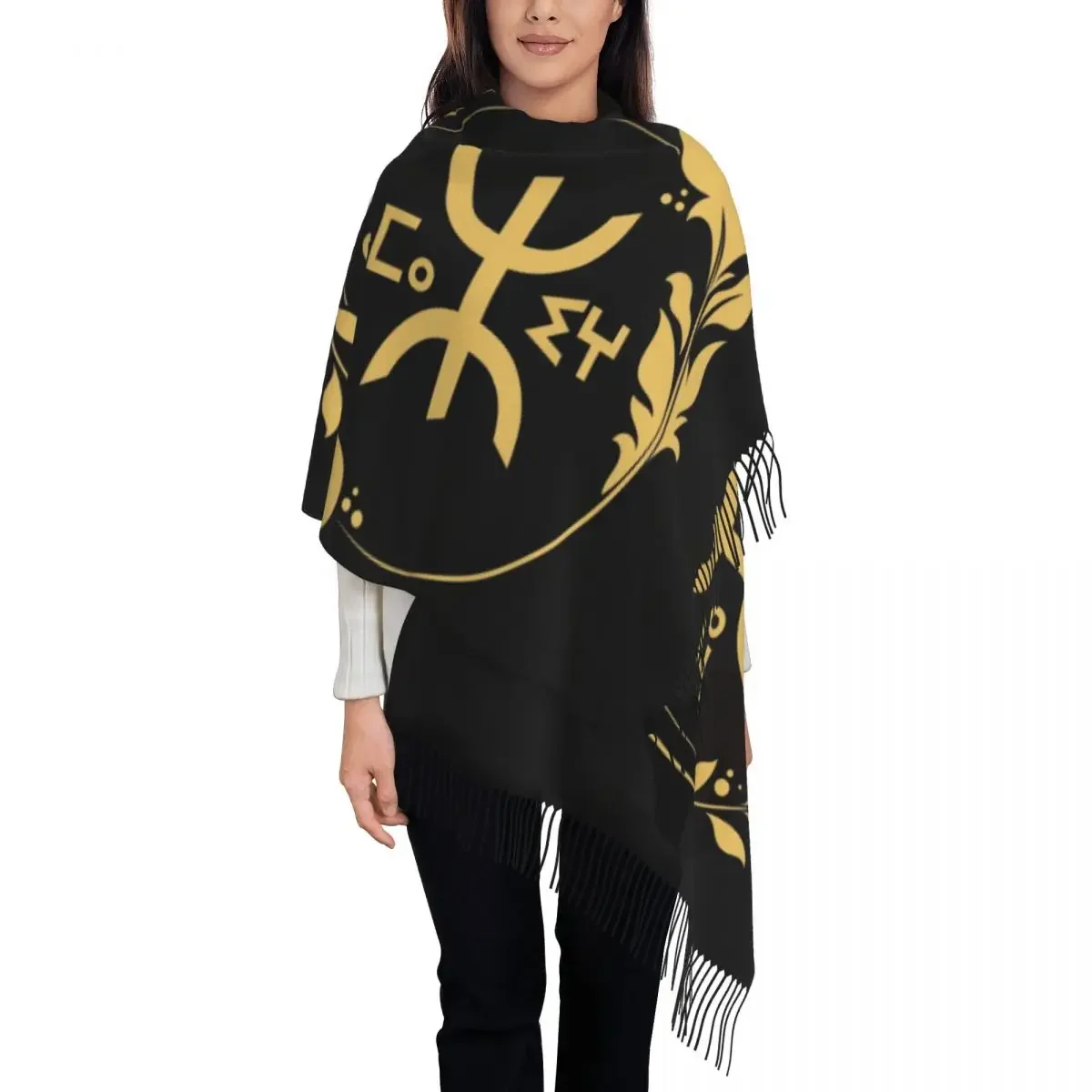 Druck Amazon Pride Tifinagh patriotischen Kabyle Schal Männer Frauen Winter warme Schals traditionelle geometrische Amazon Schal Wrap