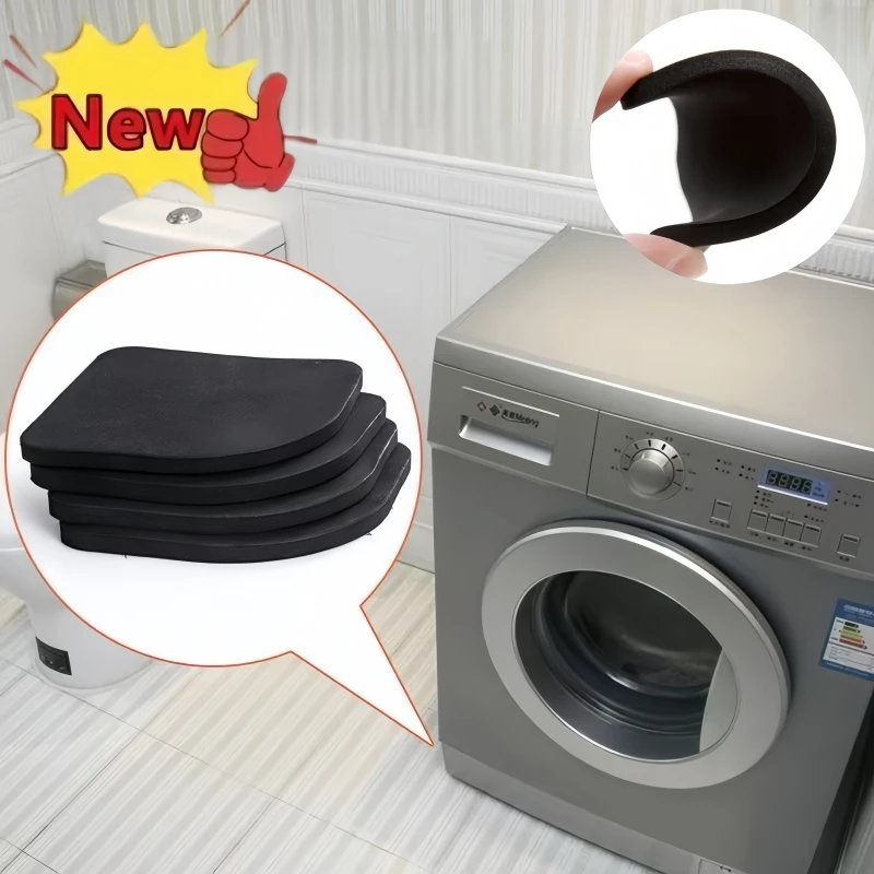 Juego de almohadillas antivibración, alfombrilla antideslizante a prueba de golpes para pies, lavadora y refrigerador, soporte estabilizador para electrodomésticos, 4 Uds.