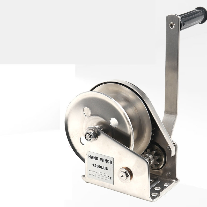 セルフロックワイヤーロープケーブルラチェットハンドウィンチ、ボート、トラック、304素材、800-2600lbs