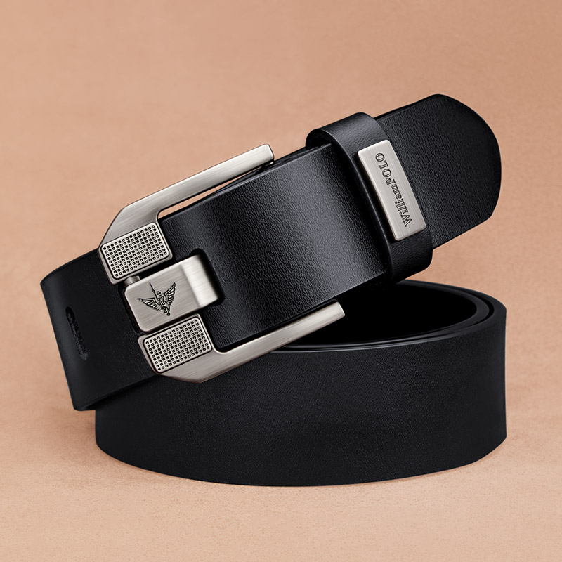 Cinturón casual para hombre, cinturón personalizado de piel de vaca con hebilla de aguja a la moda, cinturón vaquero de estilo retro