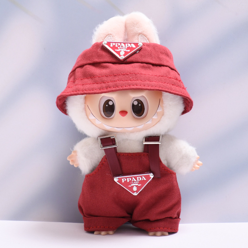 Для 17 см мини-куклы Labubus, роскошная одежда, наряд, шляпа, одежда Labubu II, комплект штанов с ремешком для куклы, сидячие вечерние игры, игрушки, аксессуары