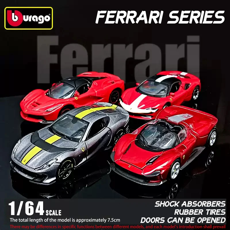 Bburago 1:64 Ferrari seria Wiele opcji SP3 812 ENZO F40 F12TDF SF90 458 Samochód Odlew Model Prezent Zabawka dla Dzieci