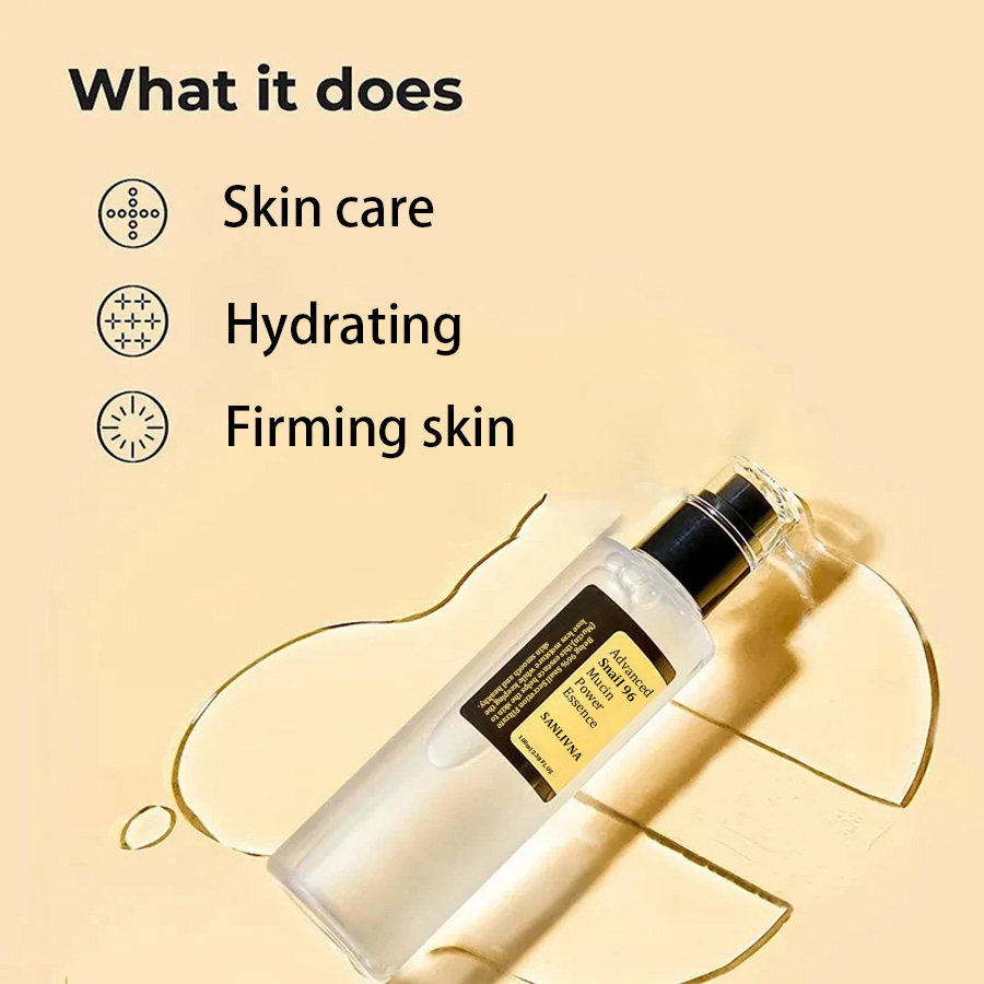 Essência facial coreana dos cuidados com a pele, mucina do caracol, linhas finas do desvanecimento, essência do reparo, firmando, iluminando, antienvelhecimento, 96%