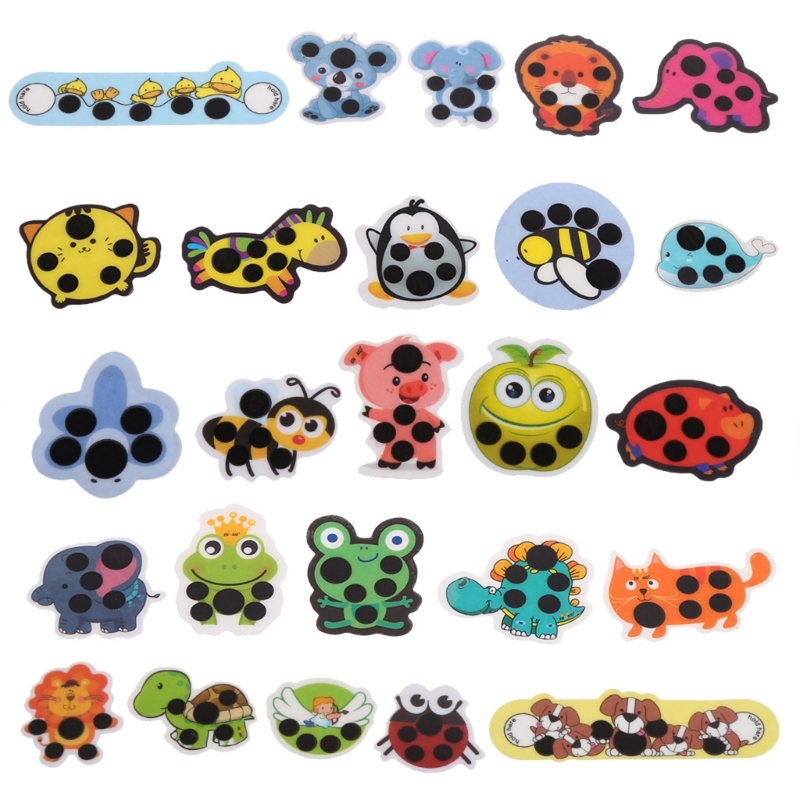 Tiras de termómetro para la frente para niños pequeños, pegatina de temperatura con dibujos animados, pegatinas de fiebre para bebés