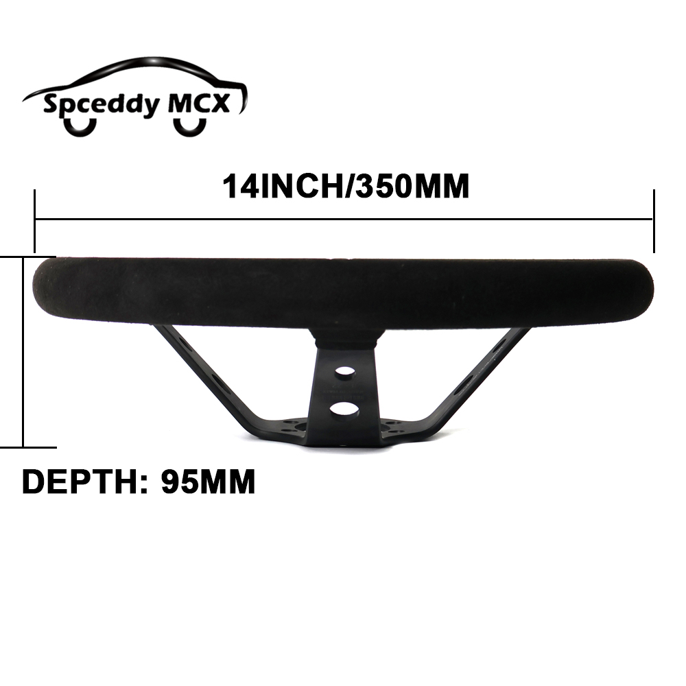 Volante de carro de couro de camurça genuína, 14 polegadas, 350mm, deriva côncava profunda, corridas jdm, edição preta, 2407mbe125