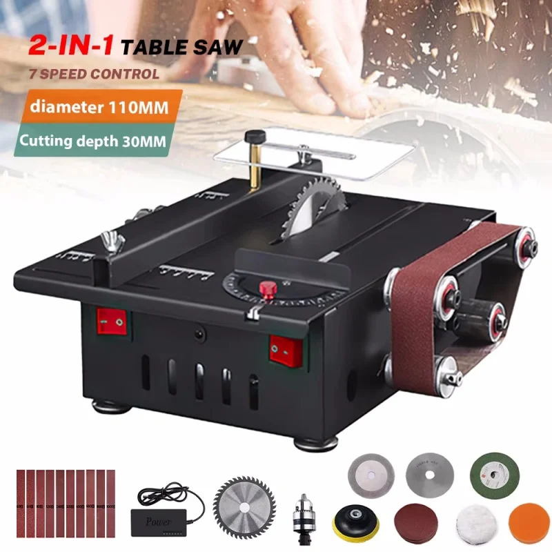 Miniaturowa piła stołowa 100W 5000RPM Mała elektryczna piła stołowa do drewna Ręcznie robiona DIY Hobby Model Rzemiosło Maszyna do cięcia Ostrze 16mm Narzędzie