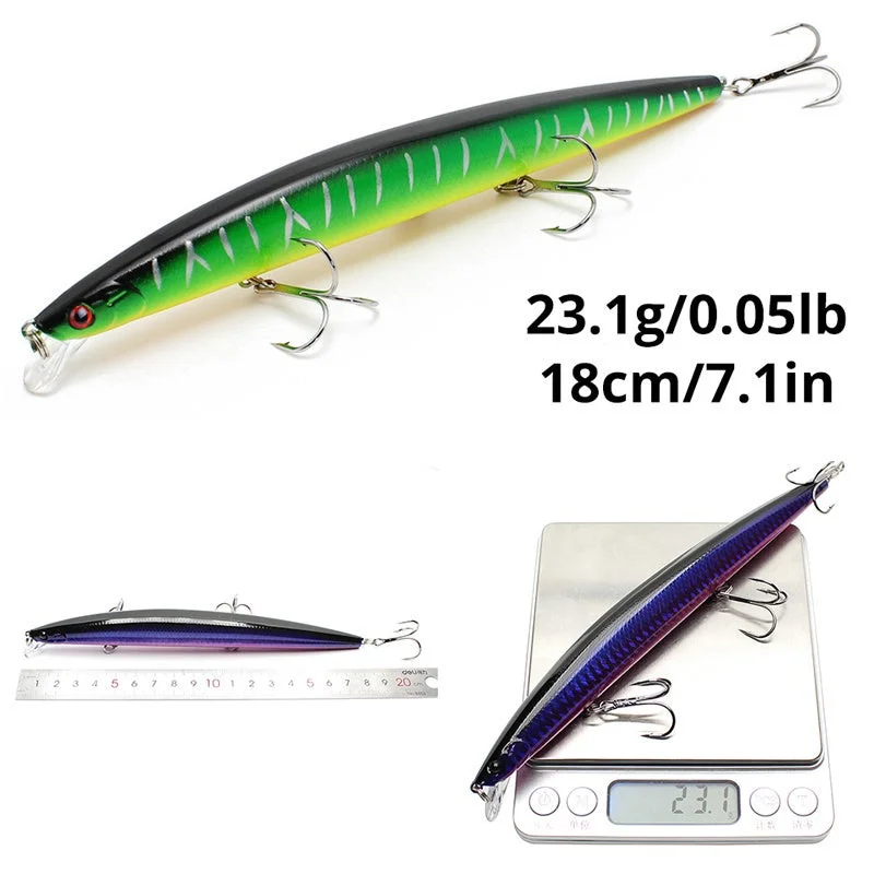 Señuelo de pececillo biónico grande, cebo Artificial de 180mm/24g, aparejos de pesca de medio agua, perfecto para atrapar peces grandes, 1 ud.