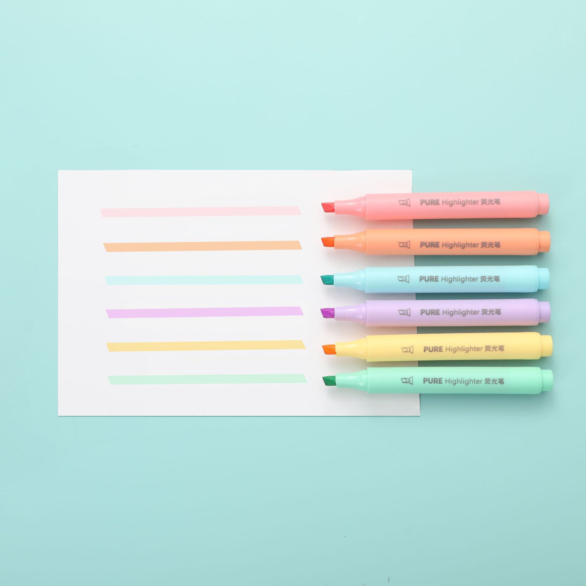 6 unids/set Color Pastel Macaron resaltador rotuladores pluma fluorescente resaltadores de dibujo lindo papelería suministros escolares