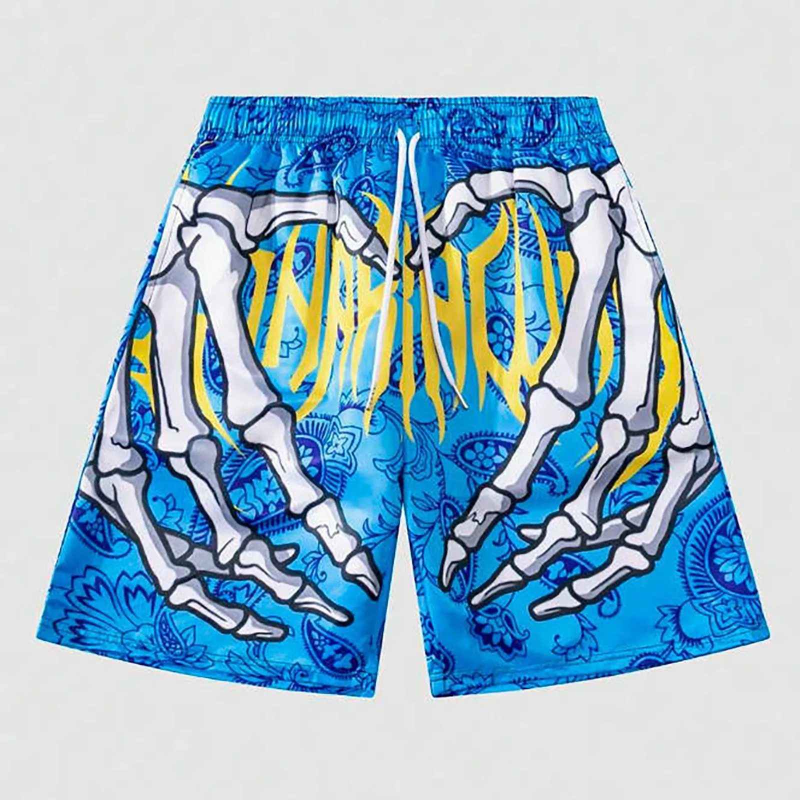 Cintura elástica jogging shorts troncos de natação board shorts verão novos shorts de praia com mão impressão 3d y2k shorts para homem