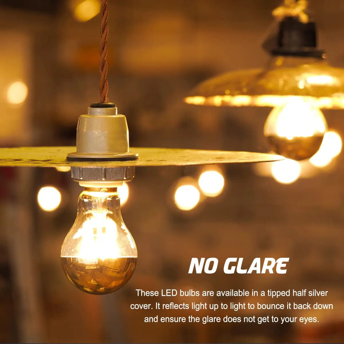 E14 E27 Half Chrome Light Bulb G45 A19 G80 4W 6W 8W 2700K Indoor Silver Bowl Mirror Decorative Dimmable LED Edison Globe Bulbs