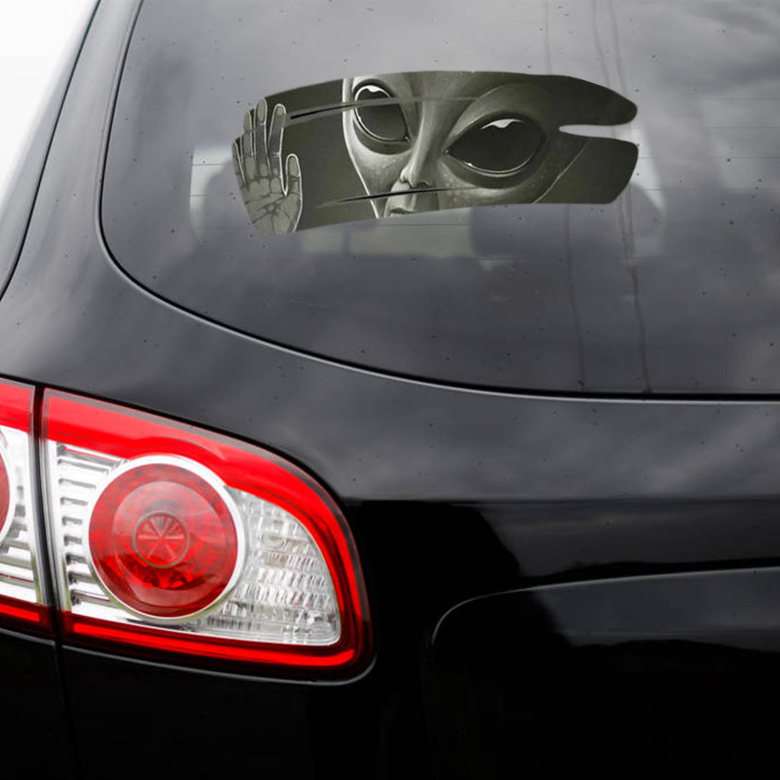 M508 #   Cool Alien-pegatina autoadhesiva de vinilo de PVC para coche, calcomanía de carreras, accesorios impermeables para decoración de coche