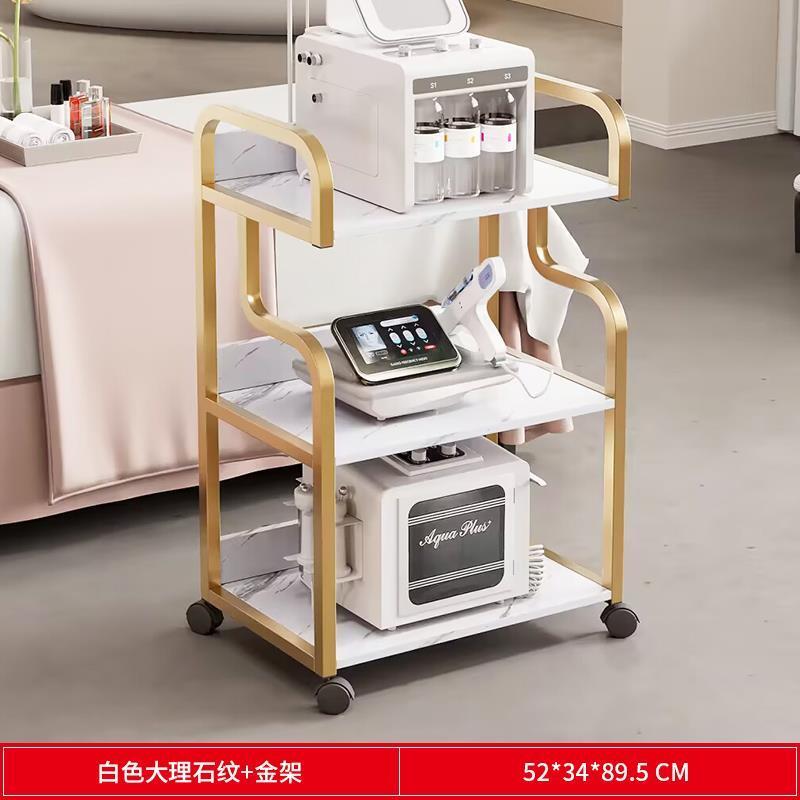 Tattoo Cart Iron Trolley Shopping acciaio inossidabile Lash Pedicure mobili in legno salone trasparente piccola Spa trucco toletta