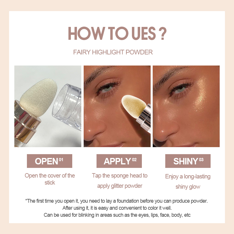 Diamond Highlighter Powder Waterproof High Gloss Glitter Body Bronzer Highlight Powder Face Contour Illuminator Makeup