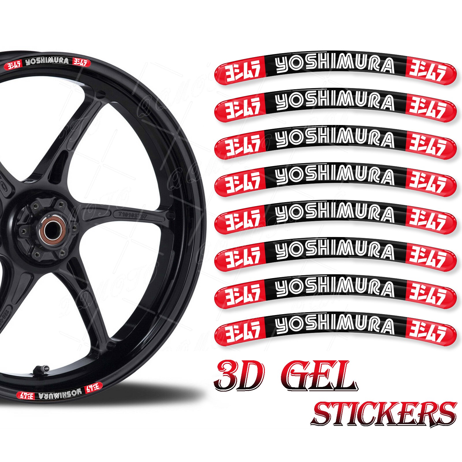 3D Gel Motorcycle Wheel Hub Sticker Decal Reflective Rim Stripe Tape For REPSOL Benelli GSXR Ducati Marchesini OZ