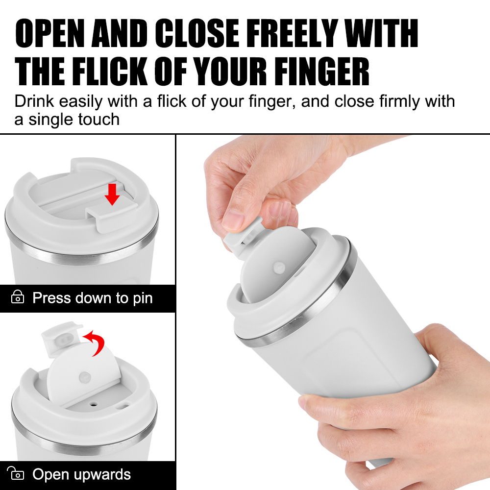 Thermo Cafe Kaffeetasse, Auto-Thermosbecher, 380/510 ml, auslaufsicher, Reise-Thermobecher für Tee, Wasser, Kaffee, doppelter Edelstahl