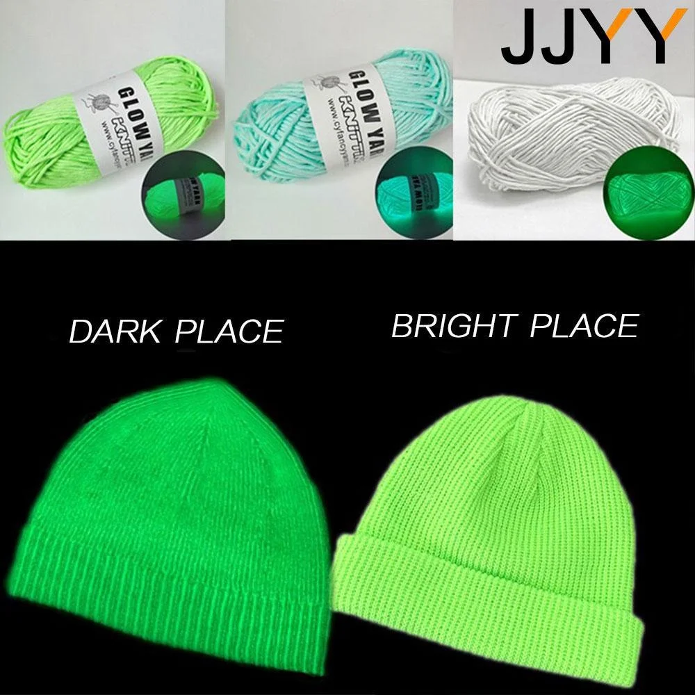 Jjyy ด้ายสีทึบนิ่มเรืองแสงฟลูออเรสเซนต์สำหรับถัก DIY, ถัก, งานฝีมือ, 1ม้วน