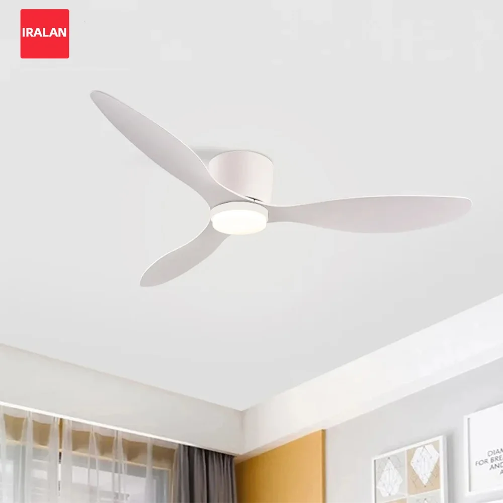 Ventilador de teto IRALAN com luz, ventilador de teto de baixo perfil de 42 polegadas/52 polegadas com controle remoto, para ambientes internos e externos cobertos