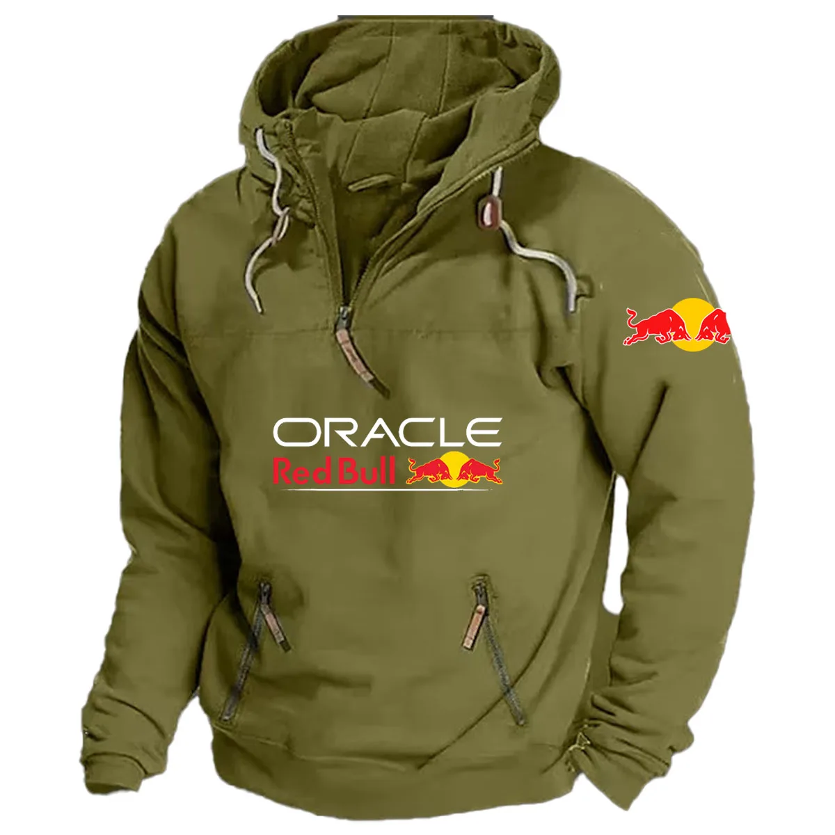 Jaqueta de motocicleta masculina com logotipo Red Bull com capuz terno de corrida casual retrô com capuz jovem montanhismo roupas esportivas
