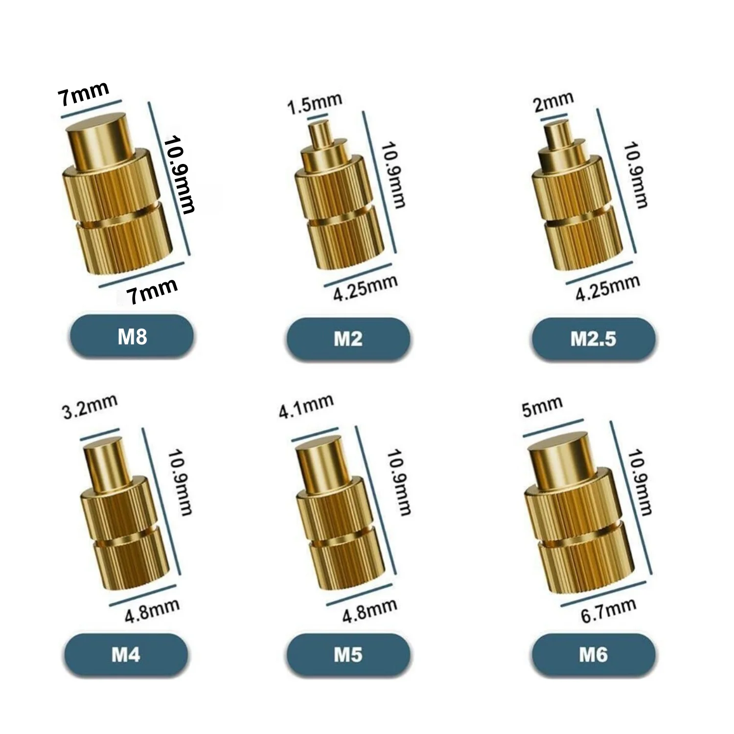 Warmte-inzetmoer Soldeerpunt Adapter Voor TS100/101 Pine64 Pinecil Serie Soldeerbout Maat M2-M8 Hot Melt Invoegen Kits