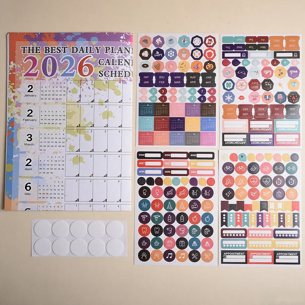 Newest 2026 Calendar Large Wall Calendar 365 Days Planner Sheet To Do List Check-In Plan Daily Weekly Agenda Schedule Organizer