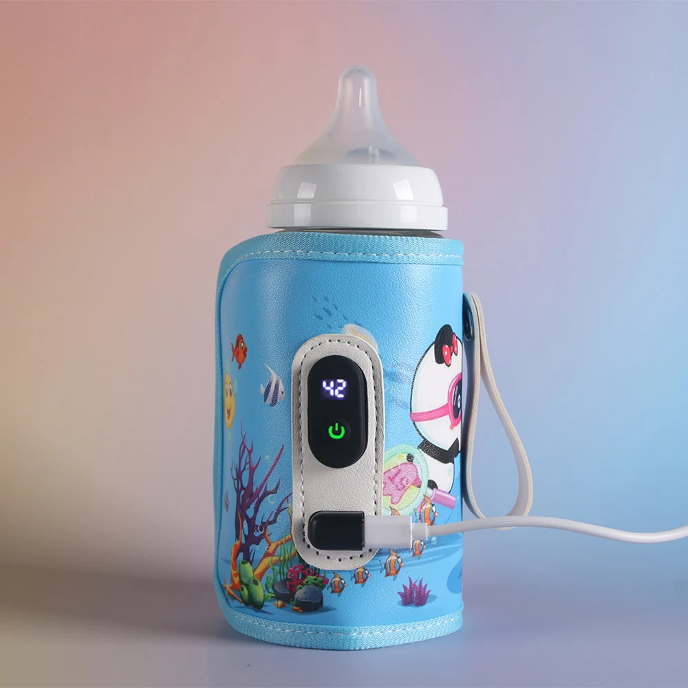 Capa de isolamento para mamadeira, aquecedor de seios, aquecedor de bebê, controle de temperatura de 5 velocidades, display digital de temperatura