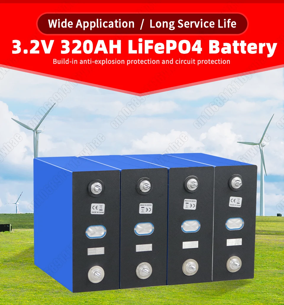 Klasse A 8000 Zyklen 320 Ah Lifepo4 Batterie 3,2 V Lithium-Eisenphosphat Wiederaufladbare Zelle Für DIY 12 V 24 V RV Solar Camping EU Lager