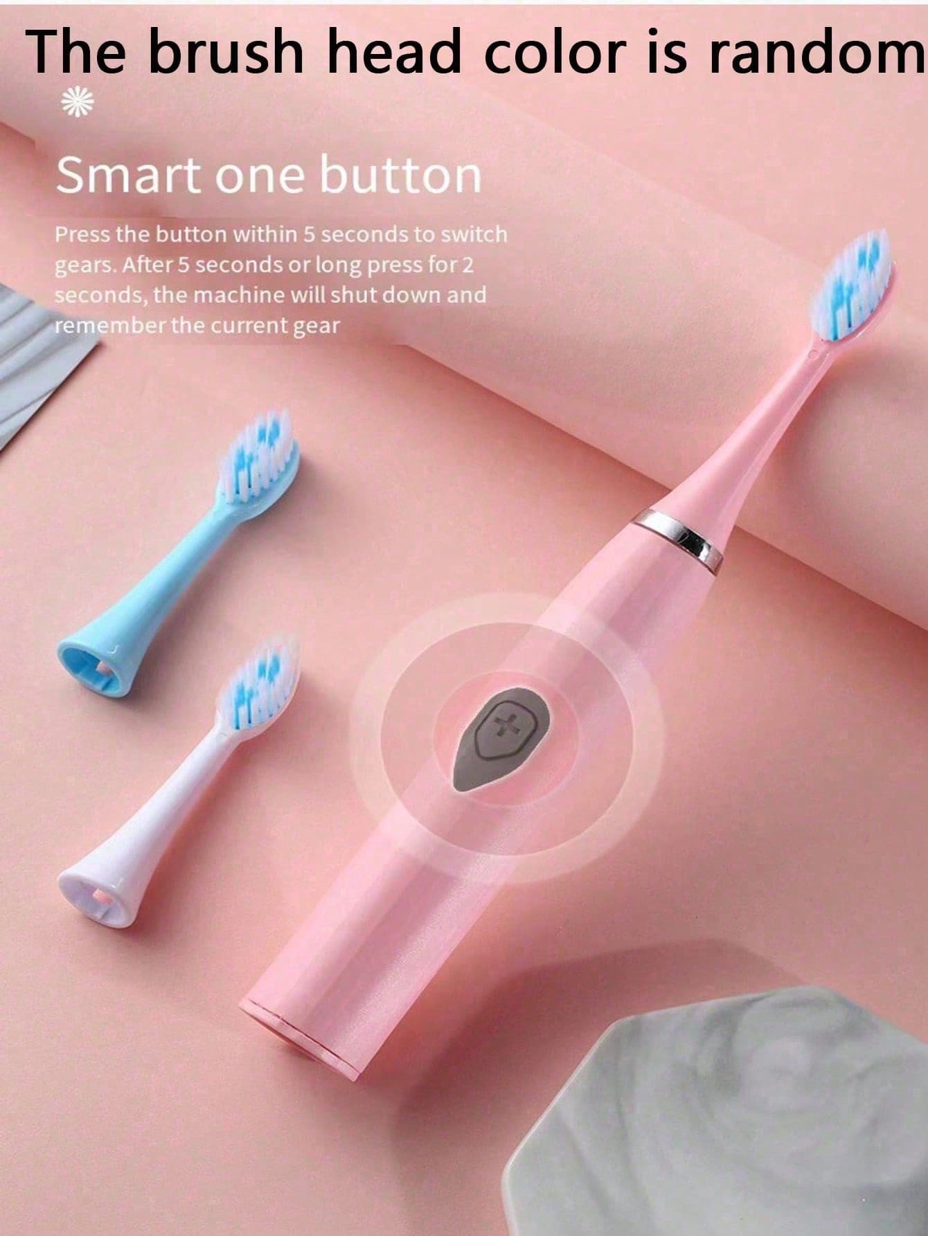 Electric Toothbrush Adult Automatic Couples Set, Suitable For Home Or Travel Use, Random Brush Head Colors