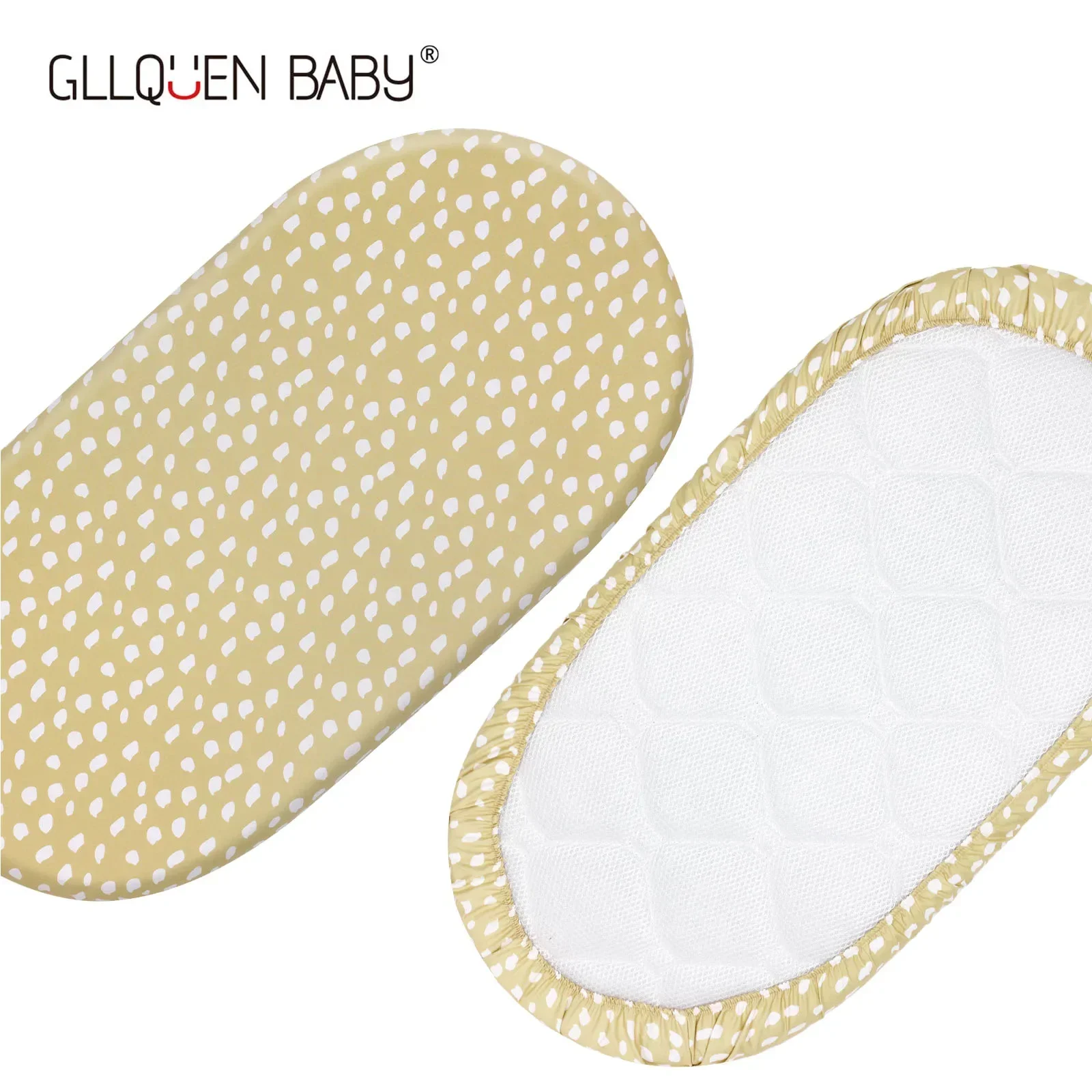 Gllquen-sábana para cuna de bebé, paquete de 2 sábanas ajustadas para colchón, sábanas de cuna de viaje elásticas transpirables para niños y niñas