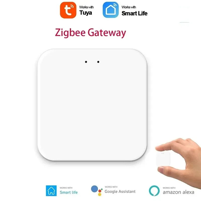 Tuya-Sensor de temperatura y humedad Zigbee, termómetro conectado al hogar, Compatible con Smart Life, asistente de Google Alexa