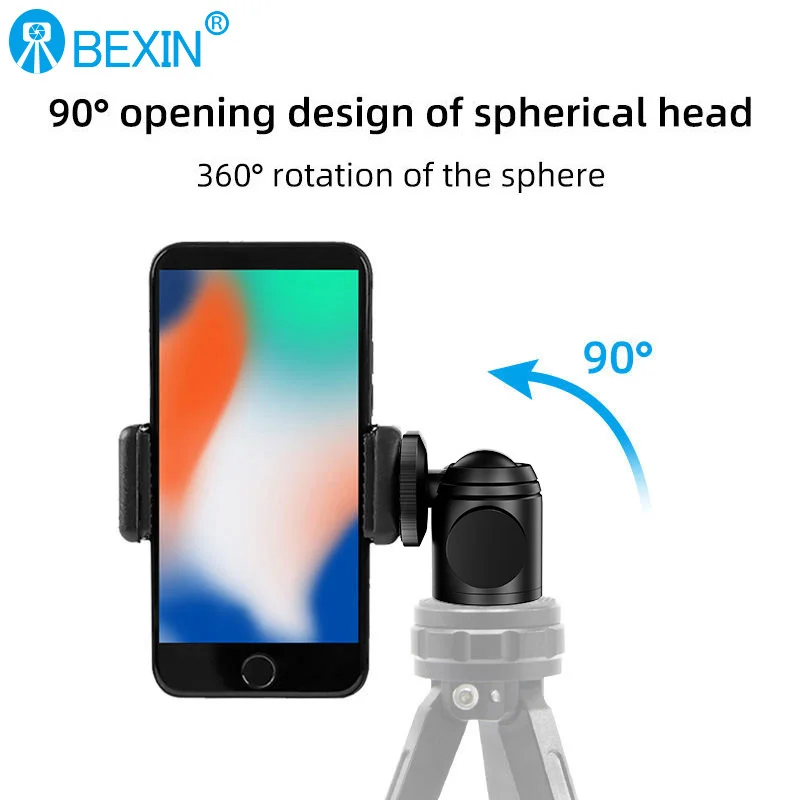 BEXIN 1/4 Thread Mini Tripod Ball Head 360 Degree Swivel used for camera extension bracket flash Mobile phone selfie stick