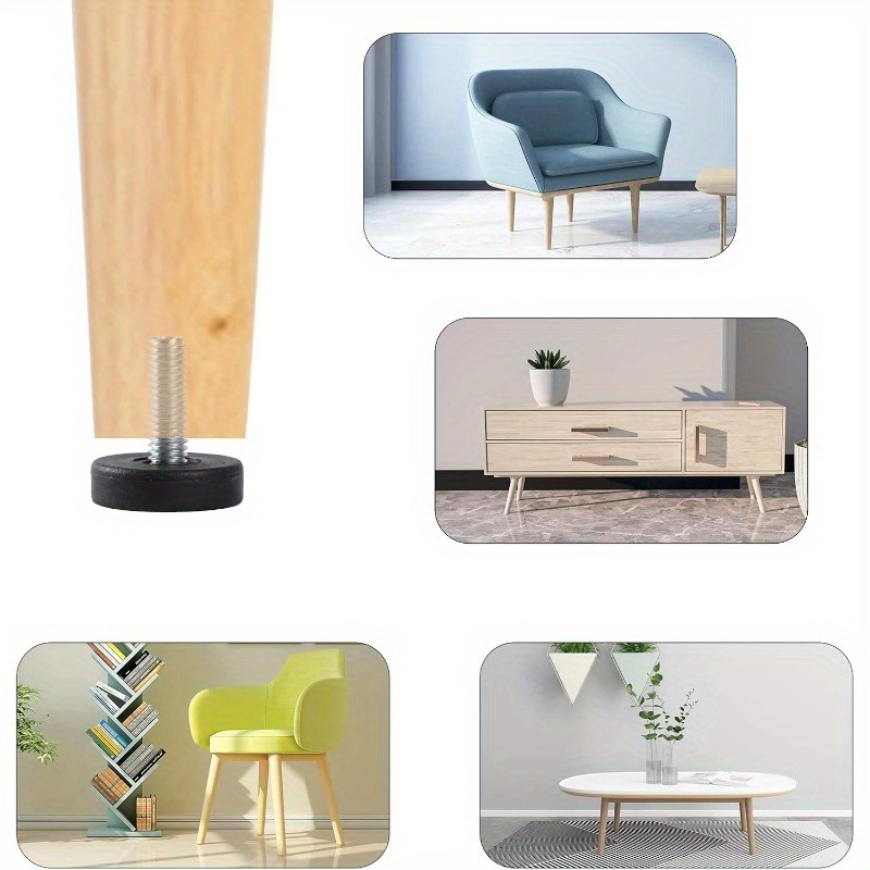 20 patas niveladoras ajustables de acero inoxidable para muebles, Base antideslizante resistente para mesas/sillas/armarios/sofás