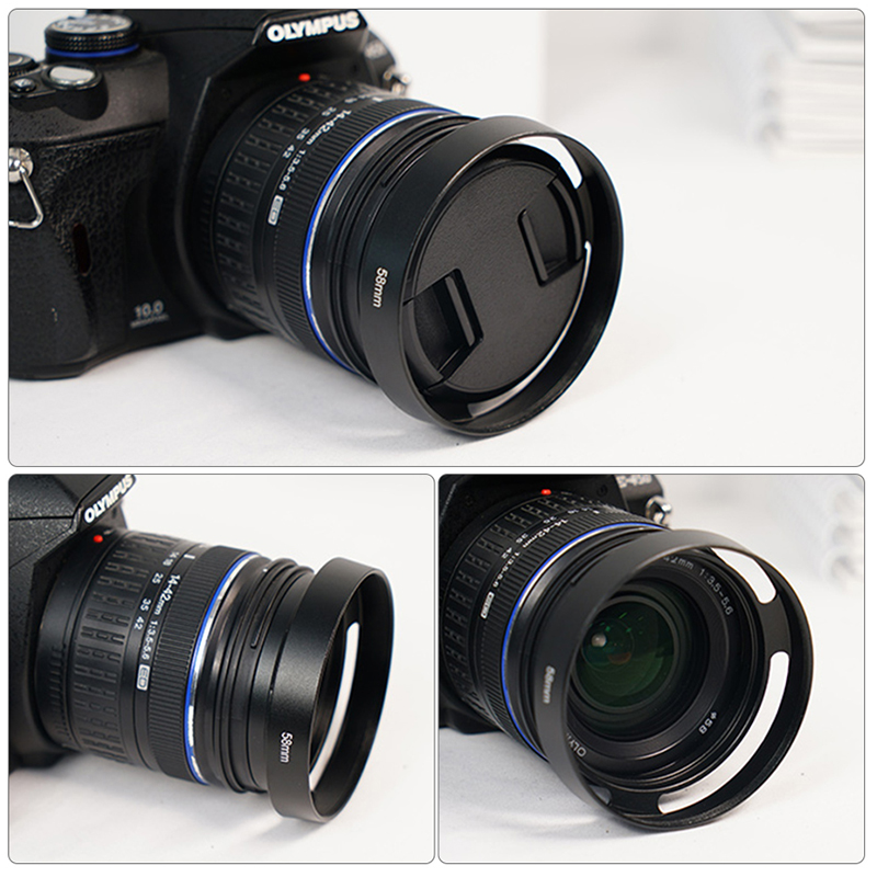 37/39/40.5/43/46/49/52/55/58/62 ミリメートル金属中空カメラレンズフード富士ニコンペンタックスソニーオリンパスキヤノン中空レンズフード