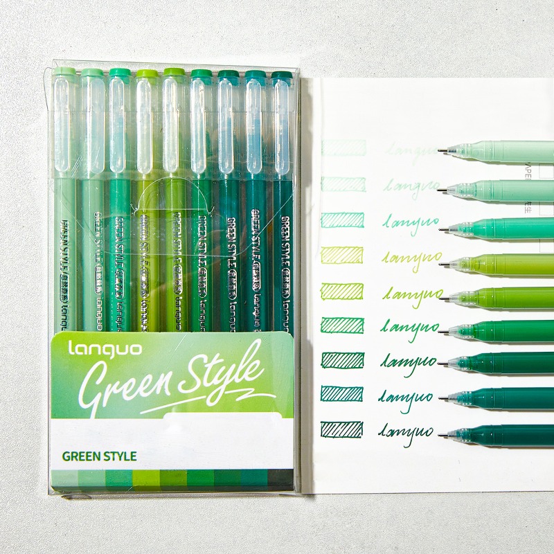 Zestaw 9 długopisów fluorescencyjnych 1.0mm - Grube, bez przebijania długopisy żelowe do notowania, kolorowania, dziennika, artykuły szkolne i biurowe