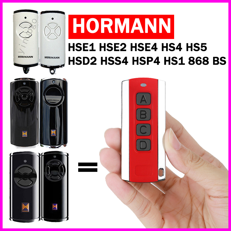 HORMANN 868 Serie BS HSE2 HSE1 HSE4 HSS4 HS1 HS4 HS5 HSP4 HSD2 Abridor de puerta de garaje Mando a distancia 868MHz Puerta Mando a distancia