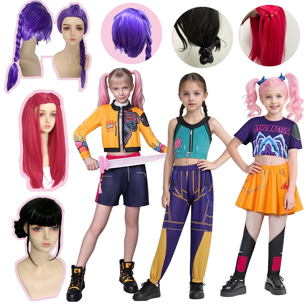 Ragazze Zoey Cosplay Girl Group Rumi Kpop Costume Mira Outfit Abiti preferiti per spettacoli teatrali Vestito da film animato di Halloween