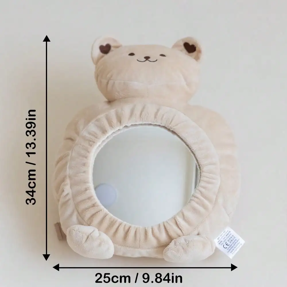 Espelho retrovisor do carro dos desenhos animados para o bebê, brinquedo multi-função, espelho macio, fácil de instalar, barriga tempo