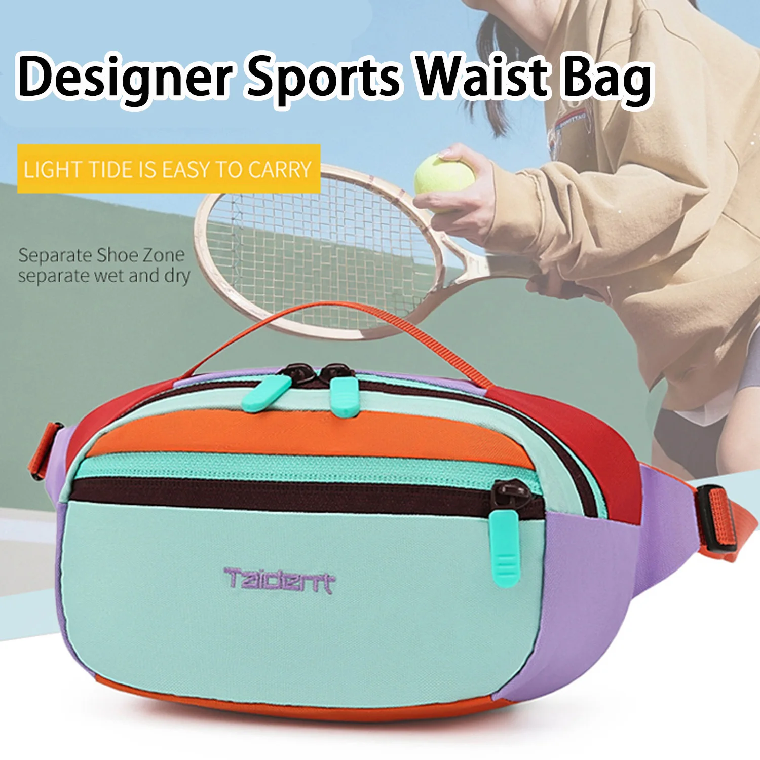 Personalisierte Nylon-Unisex-Sport-Hüfttasche, leichte Brusttasche mit großem Fassungsvermögen, Reise-Umhängetasche für Damen, Pendler-Brusttasche für Herren