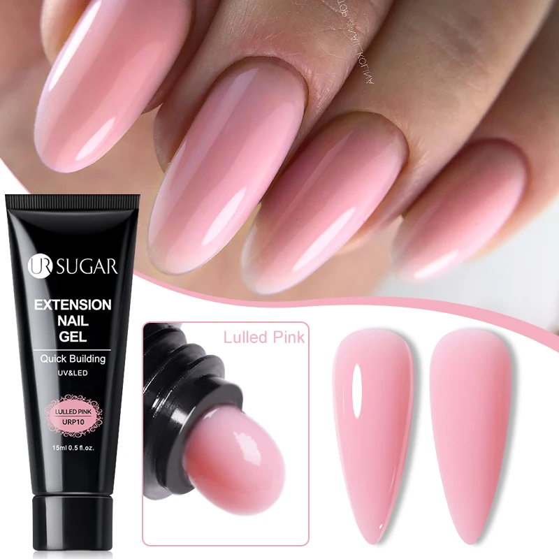 UR SUGAR-esmalte de uñas en Gel, extensión de 15ml, camuflaje, color rosa desnudo, semipermanente, UV, Gel duro, barniz acrílico para prolongar los dedos