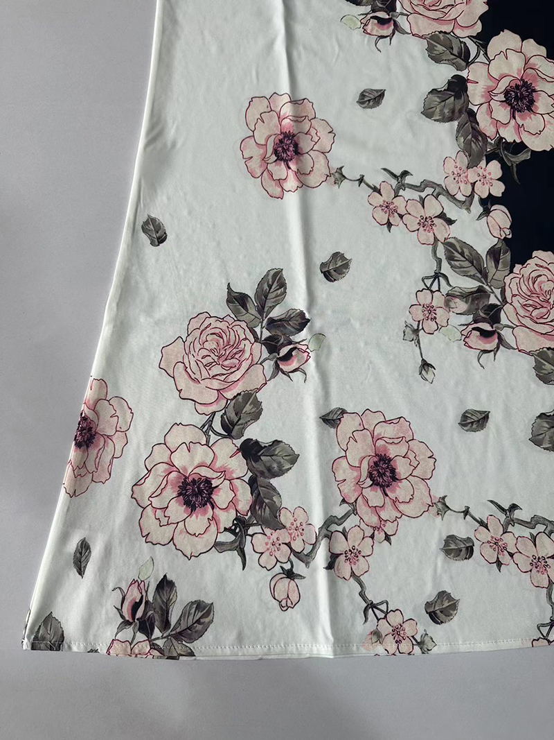 2024 nuovo vestito da donna transfrontaliero europeo e americano con scollo a v senza maniche vestito da commercio estero con orlo grande stampato Sexy